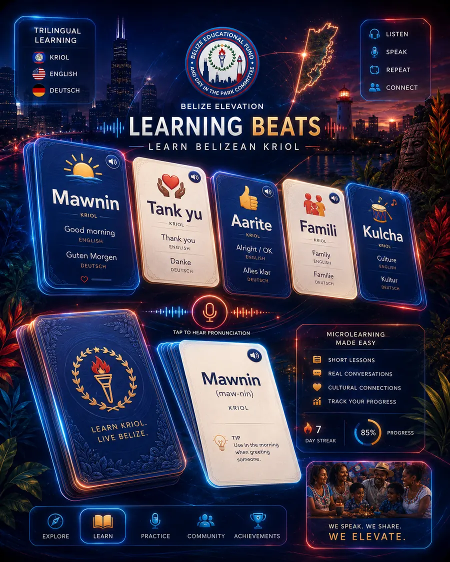 Kriol flip cards concept